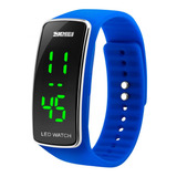 Reloj Unisex Skmei 1119 Digital Cronometro Luz Led Watch Color De La Malla Azul