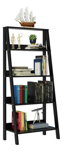 Librería Madesa Ladder Con 4 Estantes, Color Negro