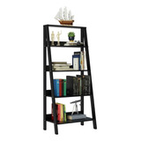 Librería Madesa Ladder Con 4 Estantes, Color Negro