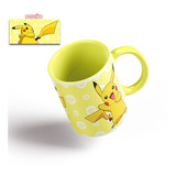 Tazón Taza Personalizada Con Interior Color Pikachu