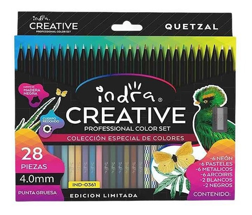 Colores Indra Creative Quetzal 28 Pzas, Profesional Set
