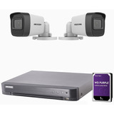 Kit Seguridad Dvr Hikvision 2 Camaras Exterior Full Hd + 1tb