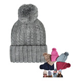 Gorro Infantil Colores Liso Niño Niña Pompón Invierno Frío