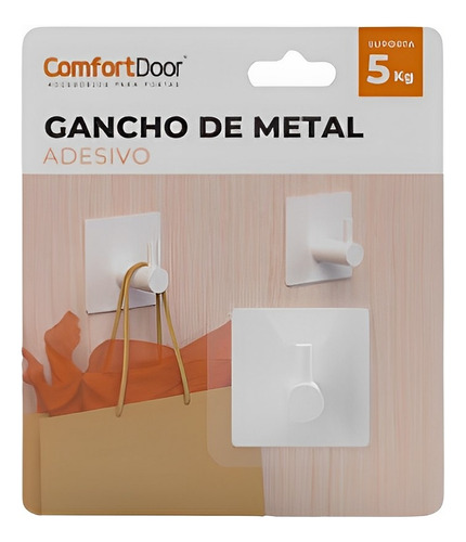 Gancho Cabide De Parede Adesivo Super Resistente Suporta 5kg