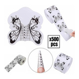500 Moldes Mariposa Bco Uñas Esculpidas Acrílicas Gelificada