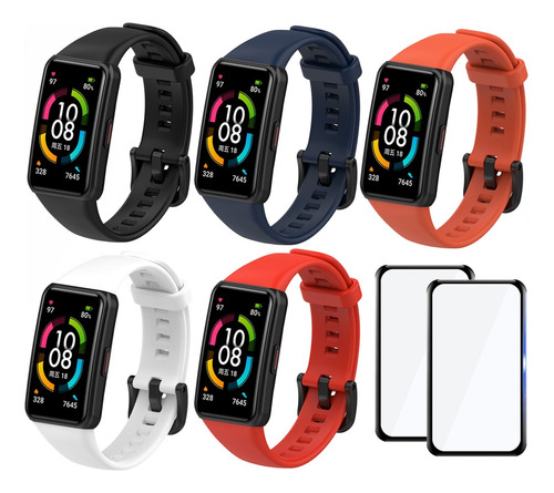 5 Correa Compatible Con Huawei Band 6 Honor Band 6 7 + Mica