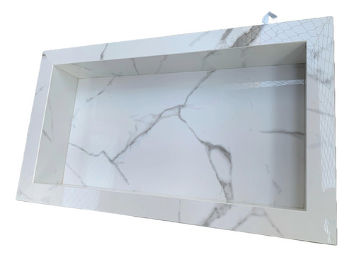 Nicho Em Porcelanato 65x35cm Carrara Cristal Borda Dupla