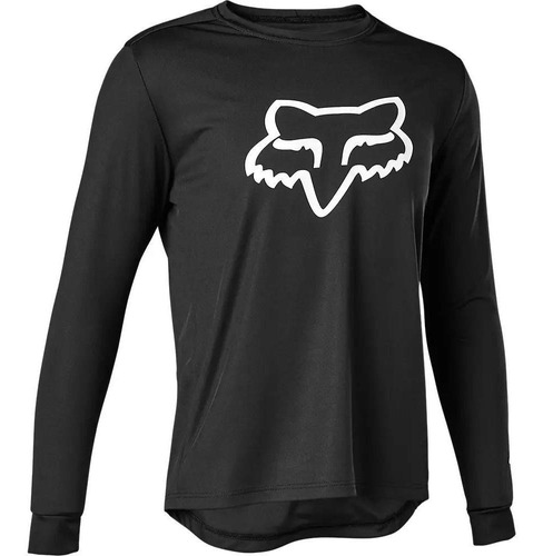 Polera Bicicleta Niño Ranger Manga Larga Negro Fox