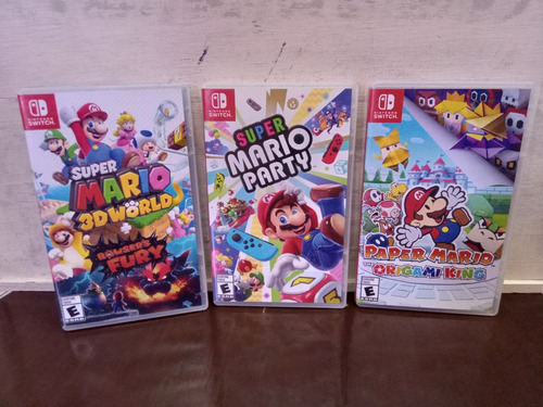 3 Cajas Originales Para Tus Juegos De Mario Switch 
