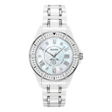 Bulova Reloj Para Mujer, Cerámica Blanca/acero, Marine Sta.