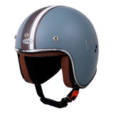 Casco Para Moto Abierto Vertigo Vintage Maya  Gris Mate Talle M 