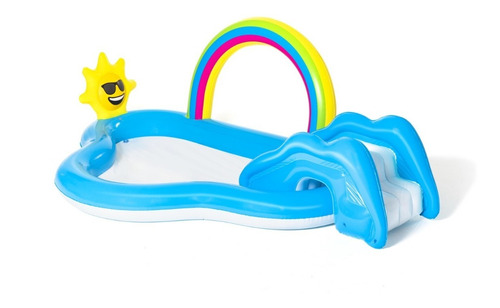 Pileta Con Tobogan Inflable Arco Iris Bestway 53092 170 Lt