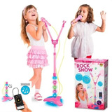 Microfone Para Crianças Duplo Com Pedestal Conecta Música