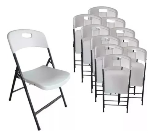 Silla Plegable Polonia Plástico Blanco Pack 10