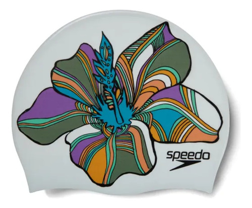 Gorro Natación Speedo Adulto Blanco Multicolor Flor