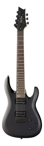 Guitarra Eléctrica Harley Benton Progressive Series R-457 Active De Tilo Black Mate Con Diapasón De Madera Negra