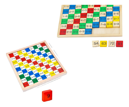 Juego Madera Didáctico Montessori Tablas De Multiplicar 