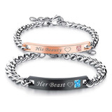 Pulsera Para Parejas Regalos Mujer Hombres Ajustable Acero