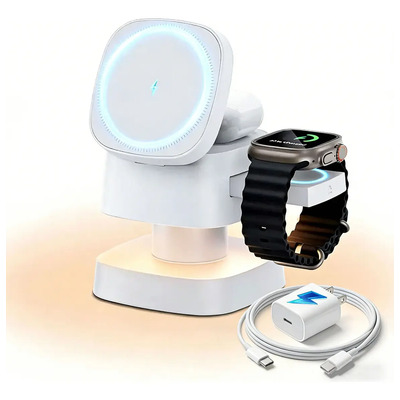 Cargador inalámbrico magnético 4 en 1 Lielyhod para iPhone Apple Watch AirPods | Envío gratis