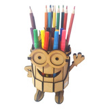 Lapicero Portalapices Minions Mdf 16cm Alto