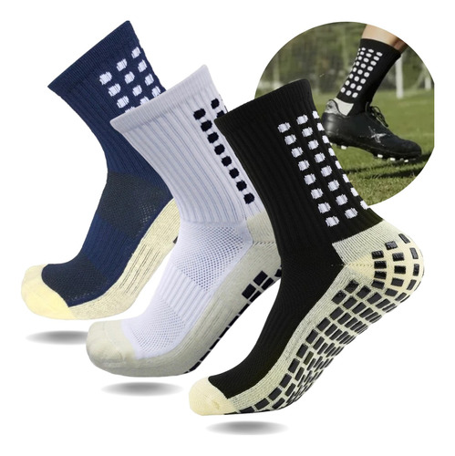 Kit 3 Pares Meia Antiderrapante Pro Socks Esportiva Futebol