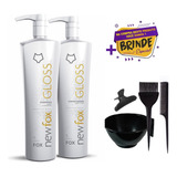 Kit Progressiva Profissional New Fox 2x1000ml Shamp + Másc 