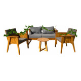 Juego Jardín Balcon Exterior Sillon Doble + Sillones + Mesa