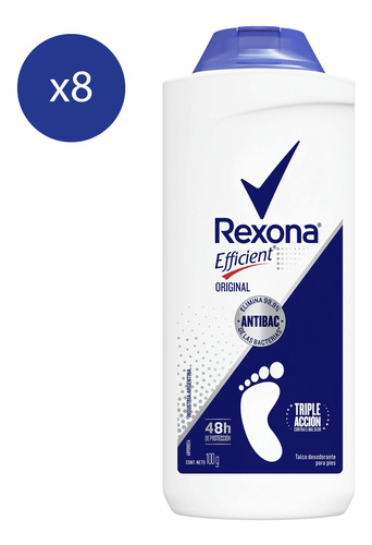 Pack Talco Para Pies Rexona Efficient Original