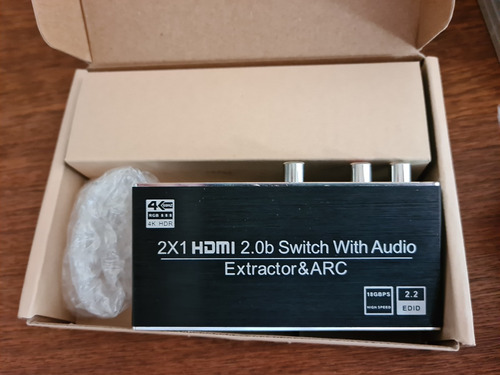 Chave Seletora Hub Switch Hdmi 4k 2x1 Hdmi Switch With Audio