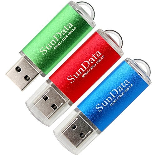 Sundata 3 Pack 32gb Usb 2.0 Flash Drive Thumb Drives Memory