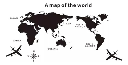 Mapa Del Mundo En Acrílico 3d Para Pared, 180 X 100 Cm