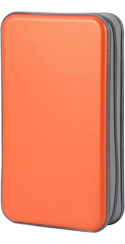 Porta Cd Dvd - Estuche Portatil - Capacidad 96u. - Naranja