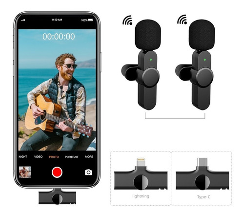 Microfone Lapela Sem Fio P/ Celular iPhone iPad Lightning