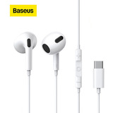 Audífonos Con Cable Baseus Tipo-c Con Micrófono Para Xiaom Color Blanco