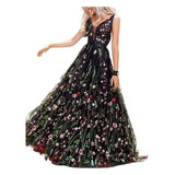 Elegante Y Romántico Estampado De Flores Vestido/noche 2023