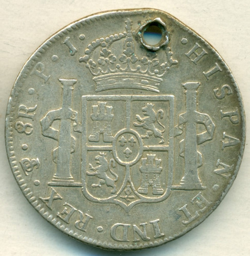 Bolivia Potosi Moneda Platra 8 Reales Carolus 1806 Pj Perf.