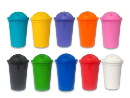 Vasos Plasticos Milkshake Colores Pastelesx50 Tapa Sorbete