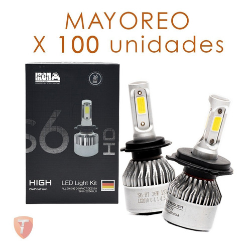 100 Kit Faros Foco Led S6 Hd H1 H3 H4 H7 H19004 Mayoreo X100