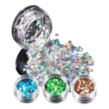 Set 14 Estrellas Flake Holográficas Uñas Ojos Cuerpo