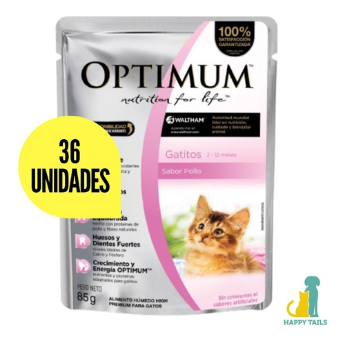 Optimum Pouch Kitten 36 Uni X 85 Grs - Happy Tails