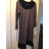 Hermoso Vestido Akiabara Talle 2 Gris Con Negro