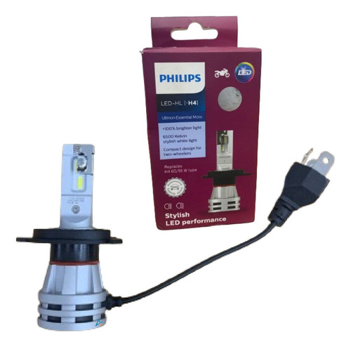 Lampada Farol Led Ultinon H4 Moto  Branca Original Philips