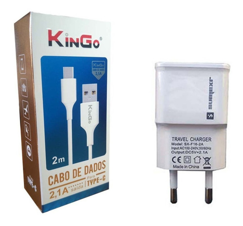 Kit Carregador Para Samsung Galaxy M31 Cabo 2 Metros E Fonte