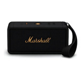 Parlante Marshall Middleton Portátil Con Bluetooth Waterproof Black And Brass 110v/220v 