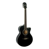 Guitarra Electroacústica Washburn Ea12b, Negra