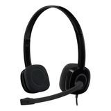Auriculares Headset Logitech H151 Negro Micrófono Pc Oficina