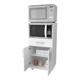 Mueble Organizador Porta Microondas + Grill Melamina Blanco