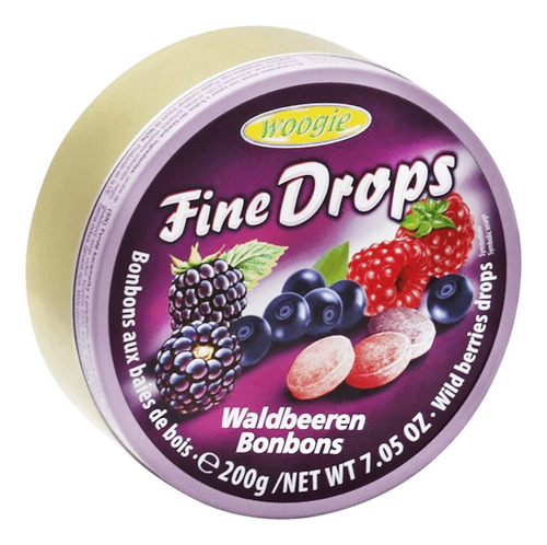 Balas Importadas 200g - Fine Drops Sabor Frutas Vermelhas