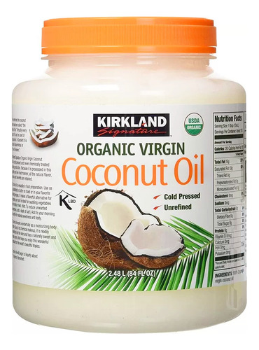 Aceite De Coco 100% Orgánico Virgen 2.48 Lts Marca Kirkland