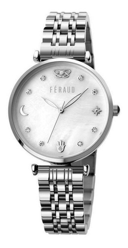 Reloj Feraud Mujer Acero Piedras Luna Mano Fatima F5563 Lsl